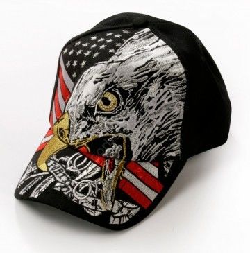 51-2381 | Embroidered US flag and eagle cap