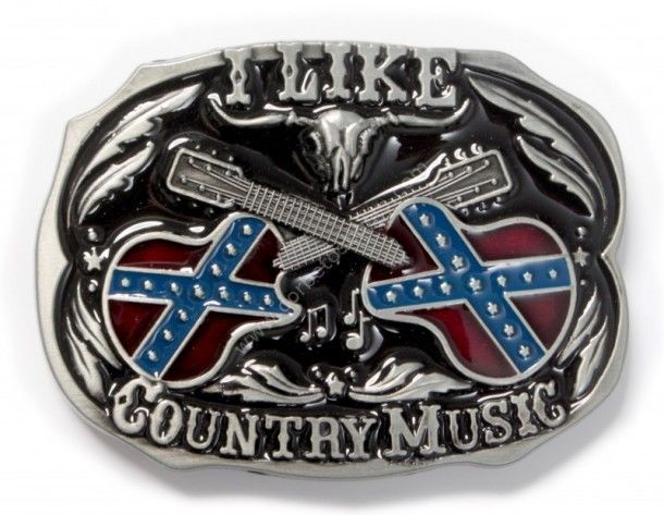 I Like country Music guitars belt buckle