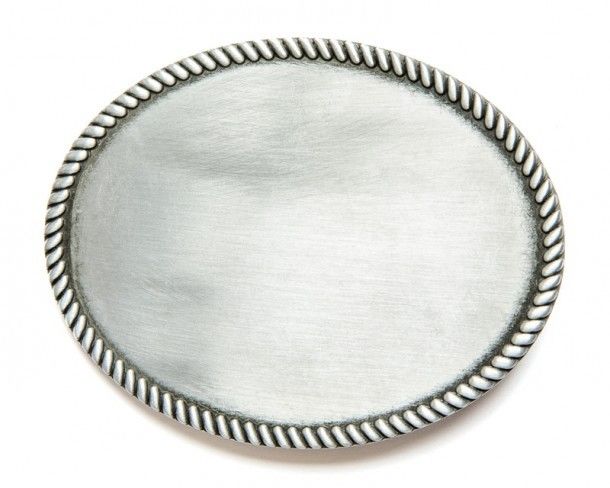 Western oval pewter belt buckle fot text engraving
