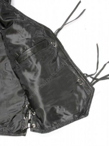 51-ATLANTA | Unisex black leather waistcoat