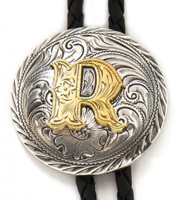 Take a look & buy at our online shop this R initial western bolo tie for all the fancy cowboys & line dance fans that are looking for a special item.