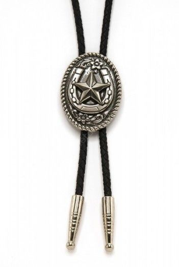 Find and get now this great cowboy bolo tie made of distressed silver metal with a horseshoe and a star at the only western store in Barcelona.