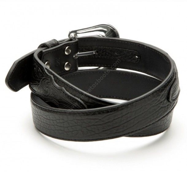 52-N2438901 | Nocona black engraved leather western belt