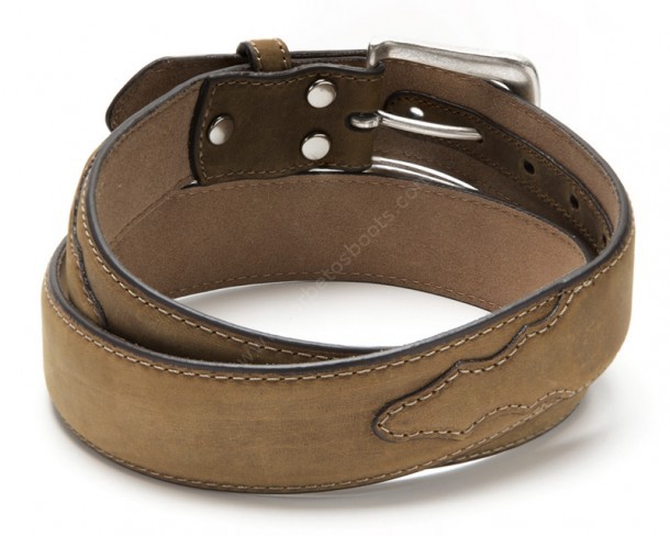 Basic western plain light brown leather belt