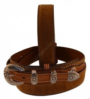 52-N2501844 | Nocona unisex light brown leather Ranger belt