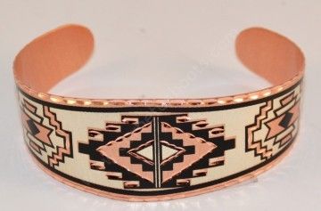 53-BR722 | Indian mosaic copper bracelet