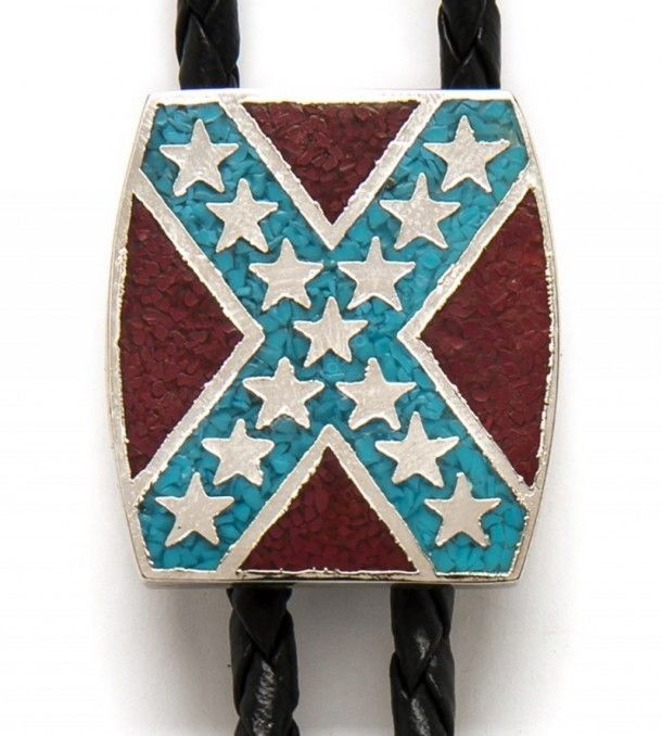 Southern flag cowboy bolo tie for shirt