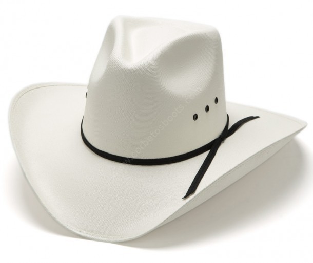 53-CA3 | White bangora straw cowboy hat