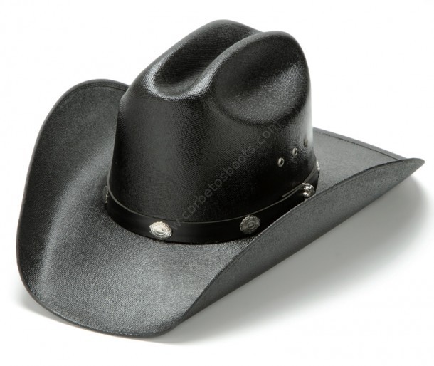 CA4 Black | Sombrero vaquero negro imitación paja