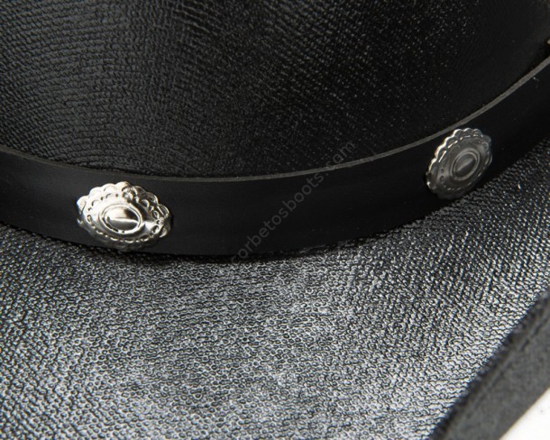 CA4 Black Black canvas western hat band detail cheap price