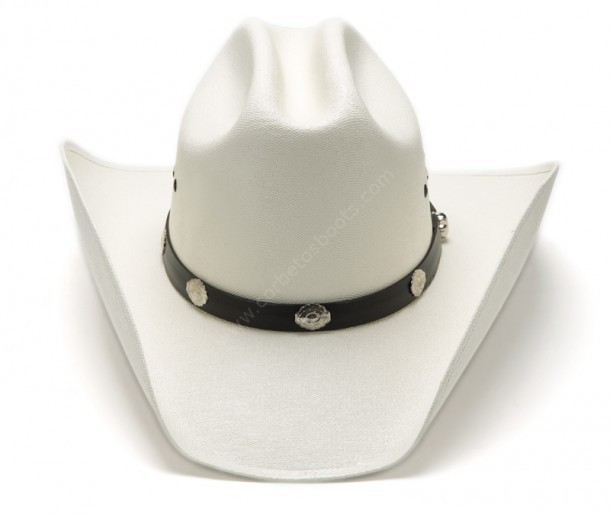Basic white unisex cowboy Cattleman crown hat
