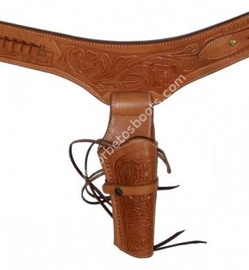 Natural colour leather revolver holster