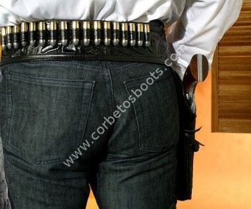 Black leather revolver holster