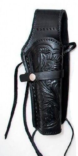 53-H1-BLK | Engraved black leather gun holster