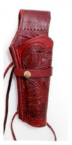 53-H1-W | Engraved wine color leather gun holster