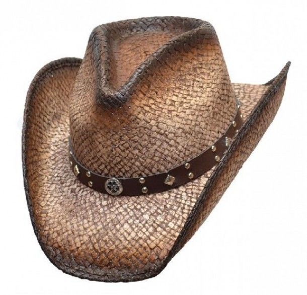 Toasted dark brown natural straw unisex cowboy hat