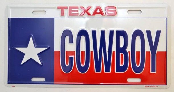 53-LP8916 | TEXAS COWBOY license plate