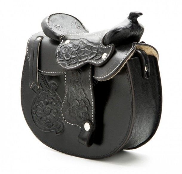 53-MP0239BLK | Womens black western saddle handbag