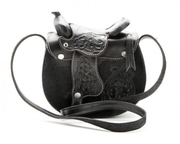 53-MP0239BLK | Womens black western saddle handbag
