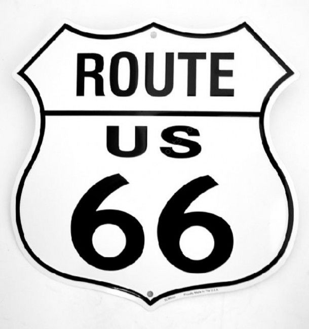 53-MS234 | Señal Ruta 66 sobre fondo blanco