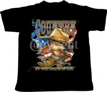 Country by the grace of God mens black t-shirt