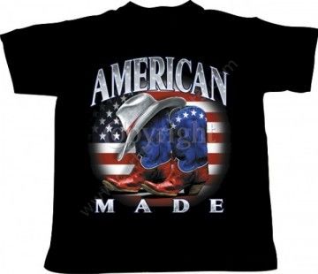 Camiseta negra American Made para hombre