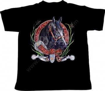 Horsehead & Spurs mens black t-shirt