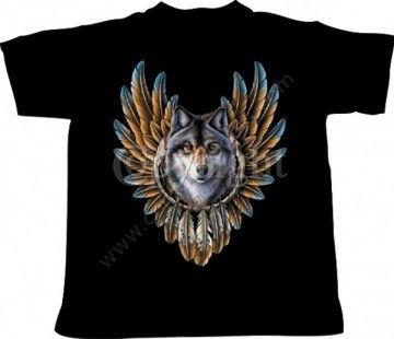 Camiseta negra lobo salvaje
