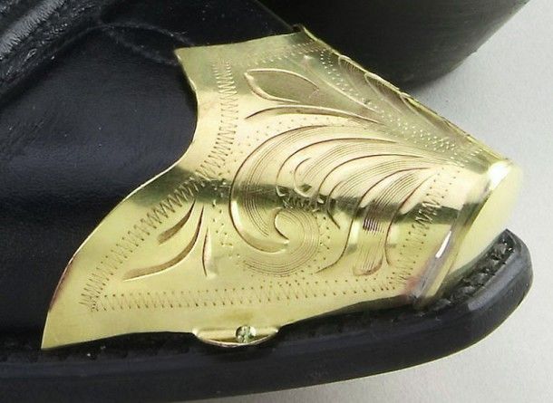 53-WX15 | Engraved golden metal boot toe tips