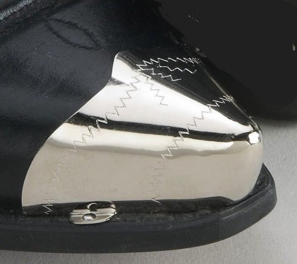 Punteras anchas para botas metal brillante plateado