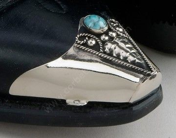 53-WX22 | Punteras bota metal plateado con turquesa