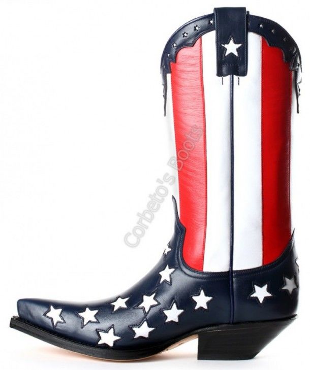 5344 Cuervo Baly Azulon-Baly Pomodoro | United States flag Sendra cowboy boots