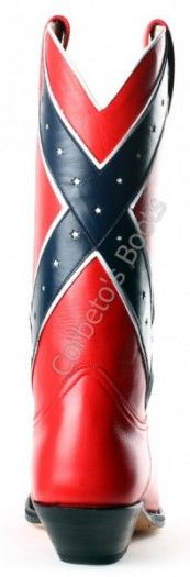 5354 Cuervo Box Rojo-Baly Azulon | Sendra unisex Confederate flag cowboy boots