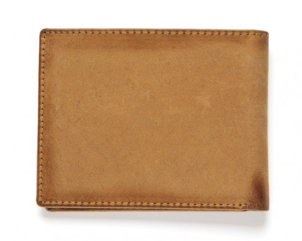 Sand colour tanned leather classic western wallet