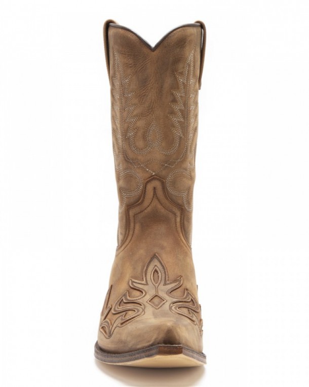 Sendra tanned light brown leather mid calf mens western boots