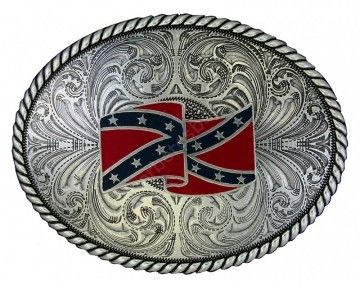 56-61033 | Hebilla Montana Silversmiths bandera Confederada