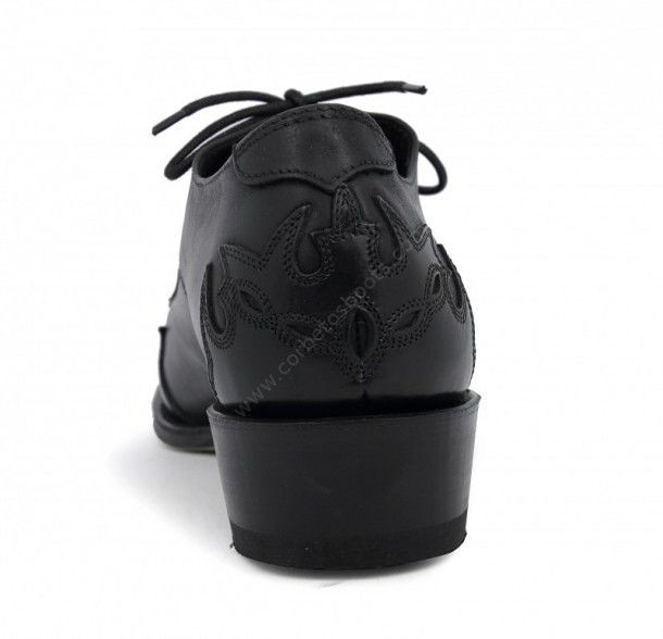 566 Cuervo Florentic Negro-Sprinter Negro | Zapato cowboy Sendra Boots combinación cuero negro para hombre