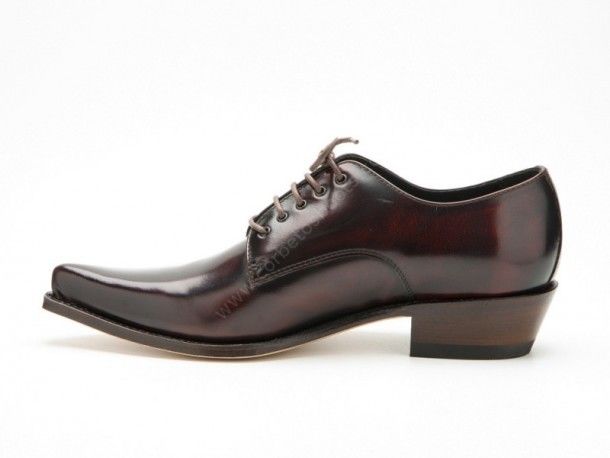 5717 Mezcal Florentic Fuchsia | Sendra mens shiny burgundy leather cowboy shoe
