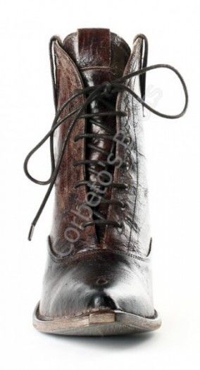 5786 JC Barbados Quercia | F. J. Sendra ladies distressed brown leather laced ankle cowboy boot