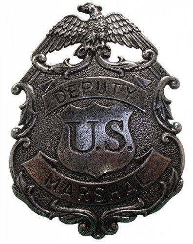Antique silver U.S. Marshal badge with eagle