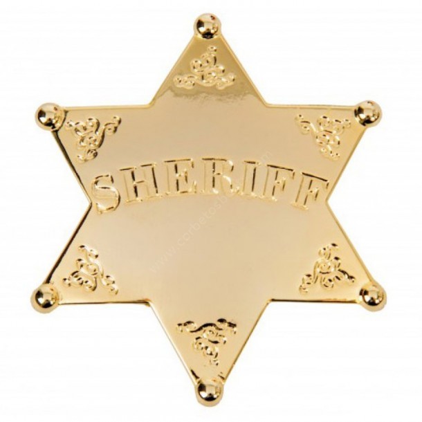5101 Insignia sheriff chapada en oro de 24 quilates reproducción Guerra Civl Americana