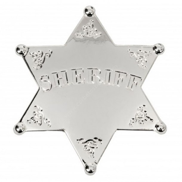 7101 Genuine Silver plated Sheriff Badge far west original replica