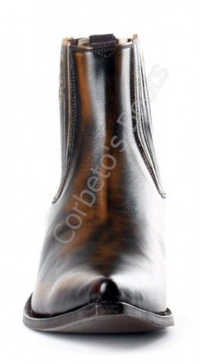 5956 JC Natur Antic Jacinto | F. J. Sendra unisex brown leather plain ankle cowboy boot