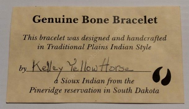 Native American handmade natural bone bracelet
