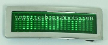 Hebilla LED verde texto personalizable
