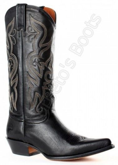 61111 Suaty Negro - Bota cowboy caña alta Buffalo Boots piel vacuno negra para mujer