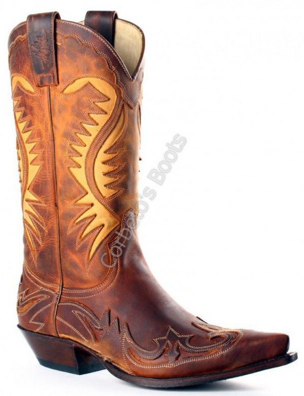 6236 Cuervo Mad Dog Mostaza | F. J. Sendra unisex combined orangey leather cowboy boot