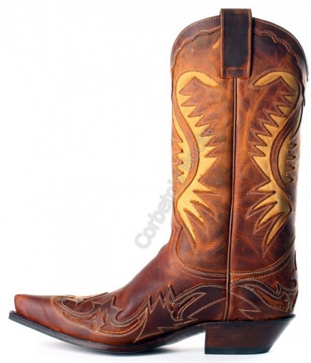 6236 Cuervo Mad Dog Mostaza | F. J. Sendra unisex combined orangey leather cowboy boot