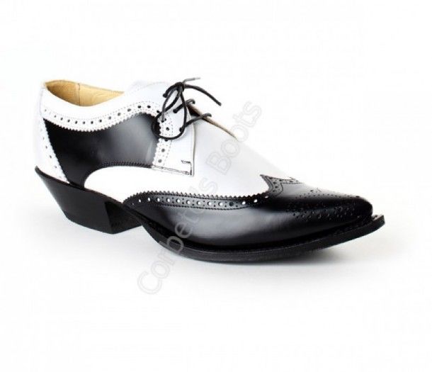 6241 JC Florentic Negro-Garduña Blanca | Zapato Sendra para hombre combinación piel blanca y negra