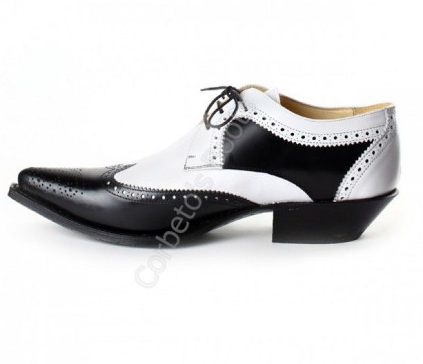 6241 JC Florentic Negro-Garduña Blanca | Sendra mens combined black & white leathers shoe